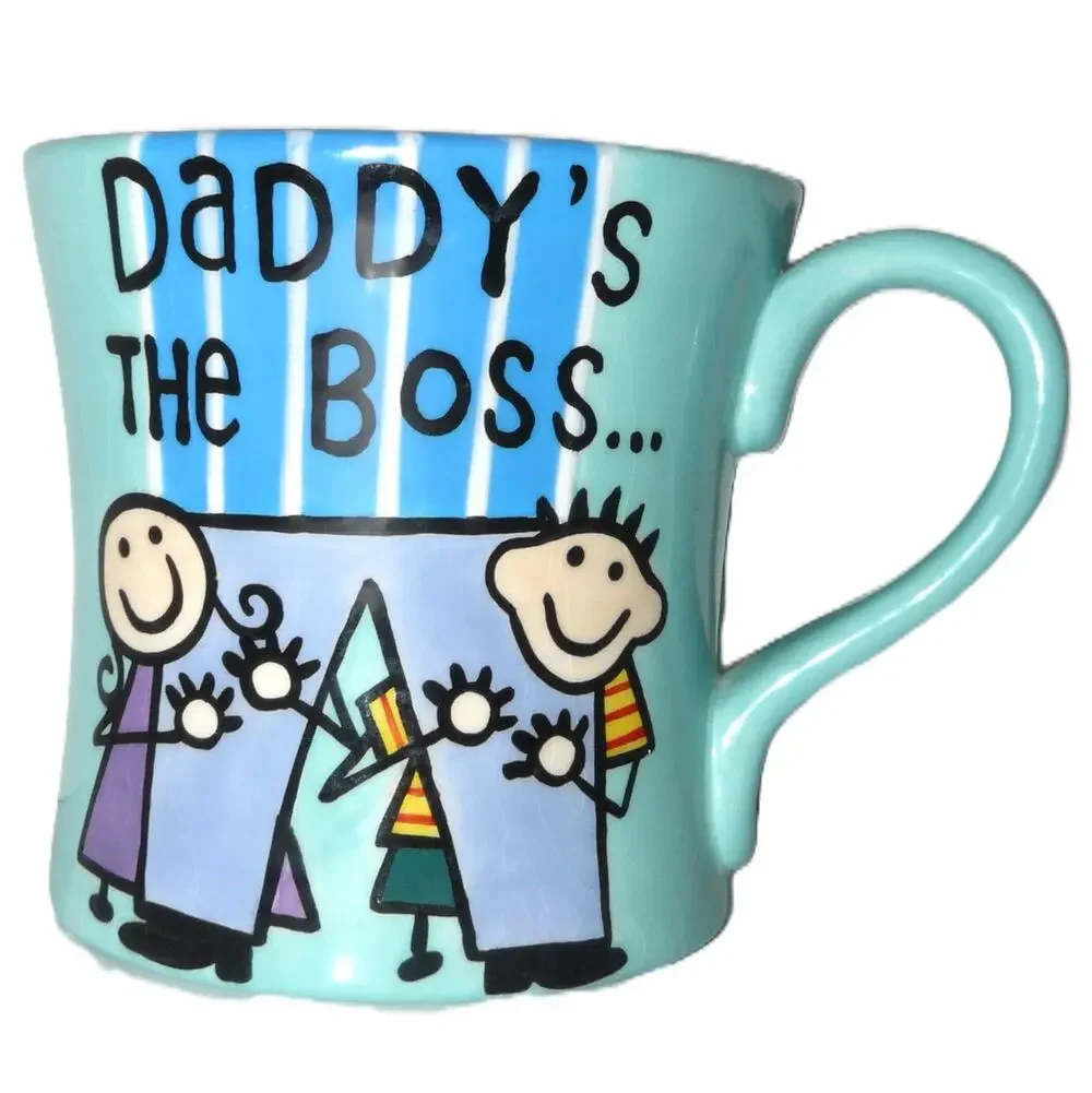 Our Name Is Mud 'Daddy's The Boss... Right Mommy?' Ceramic Mug Lorrie Veasey Cup - Picture 1 of 6